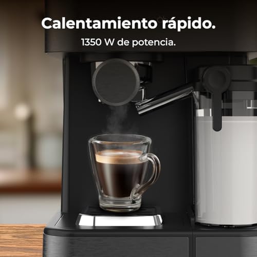 Cafetière Express Semi-automatique Power Espresso ColdBrew Latte Oscuro. 1350W, 20 Bars