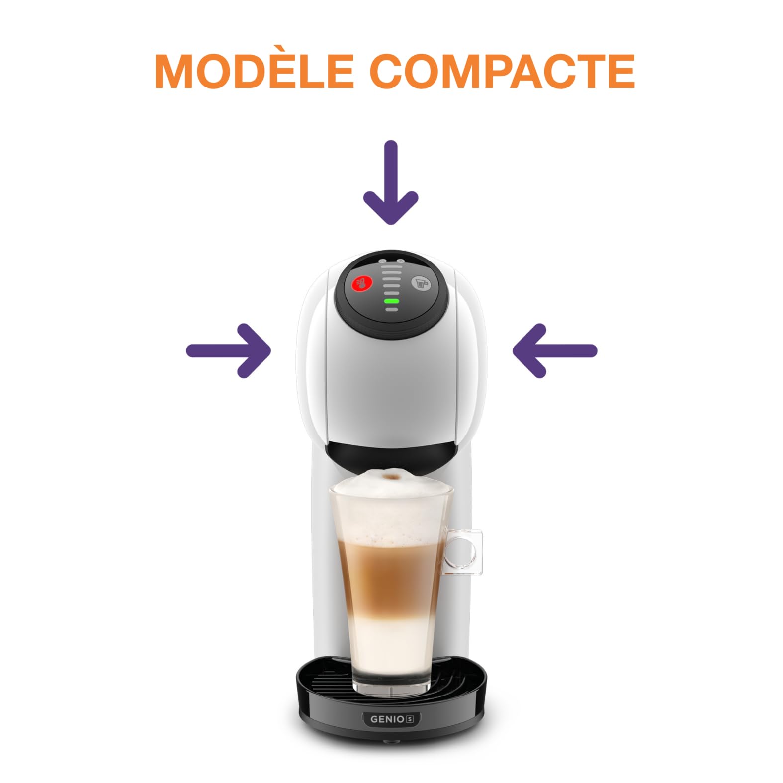 Machine à café dosettes pour multi-boissons, Compacte, Fonction XL, Cafetière espresso, Arrêt automatique, Genio S
