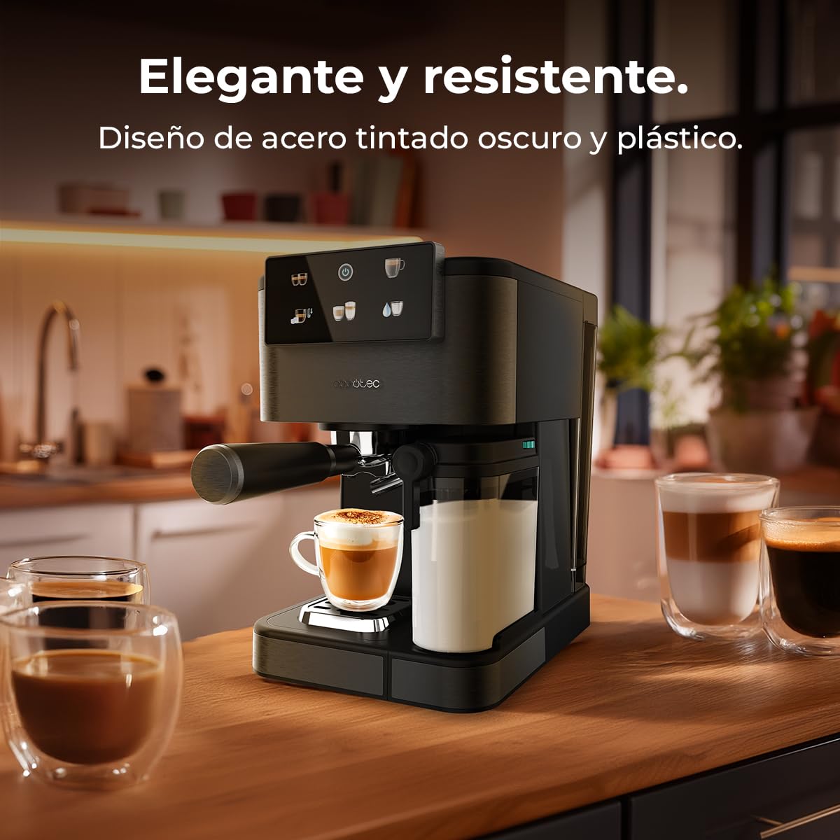 Cafetière Express Semi-automatique Power Espresso ColdBrew Latte Oscuro. 1350W, 20 Bars