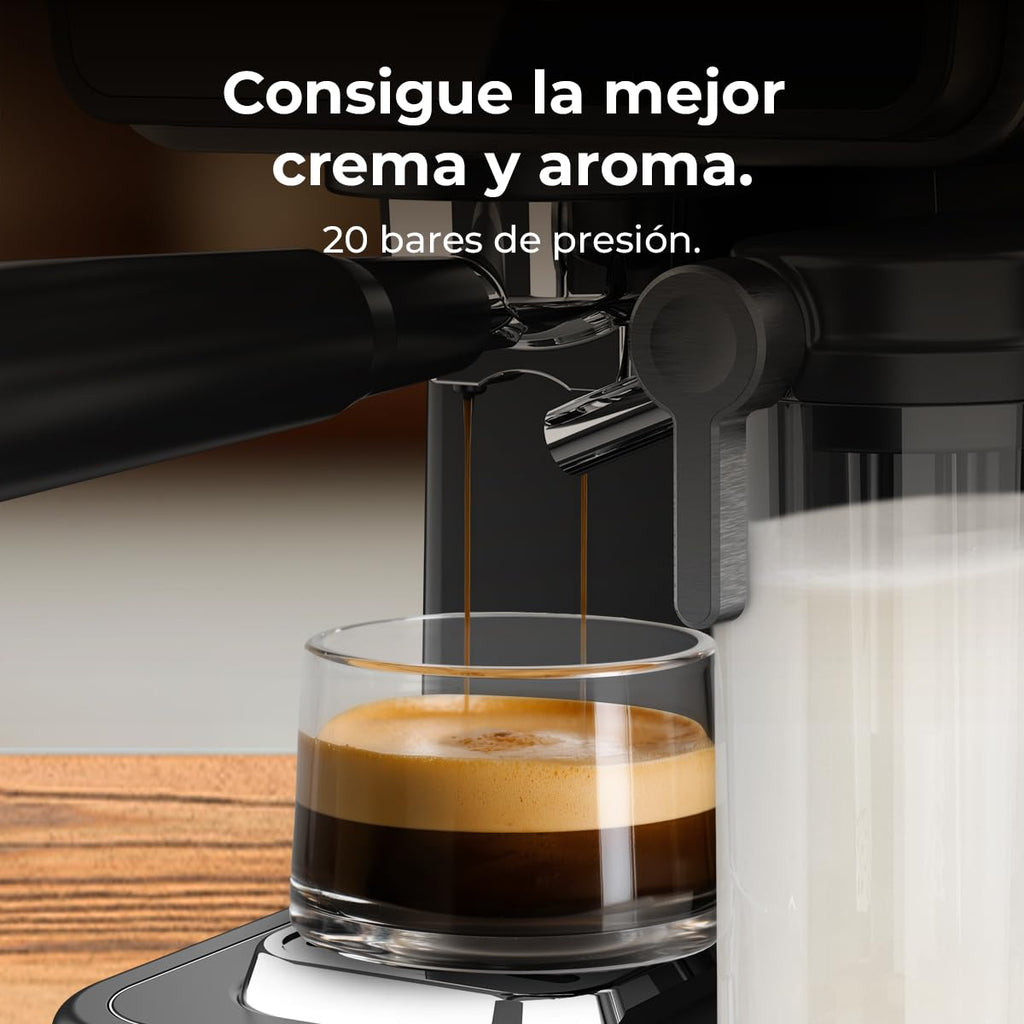 Cafetières Express Semi-automatiques Power Espresso Touch ColdBrew Latte, 20 Bars, 1350W