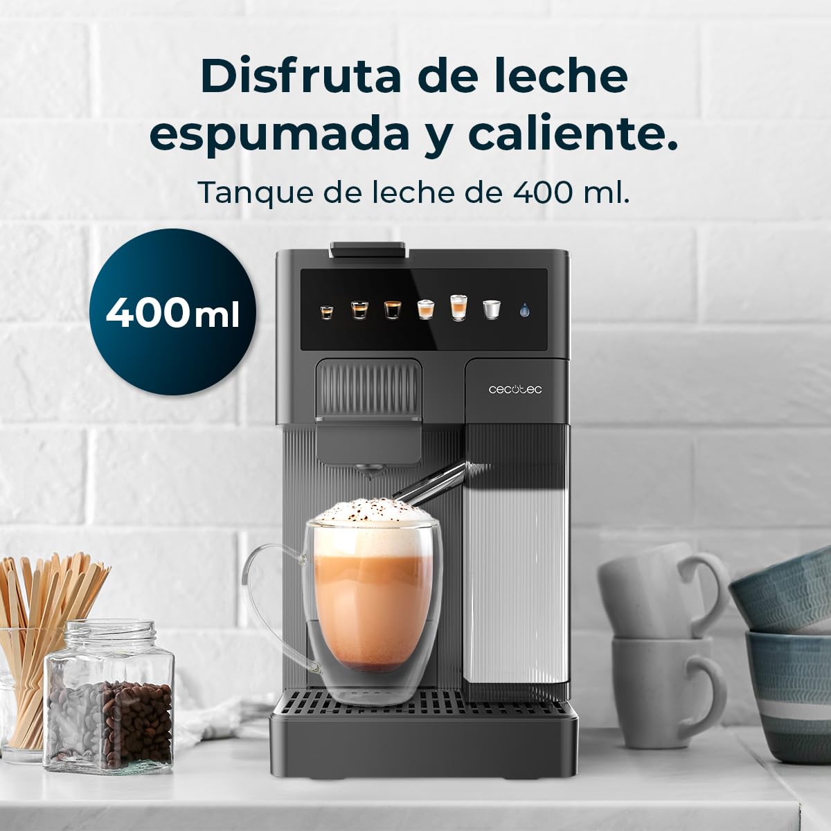 Machine a Café FreeStyle Latte. Cafetière à Capsules avec Réservoir à Lait 400 ml