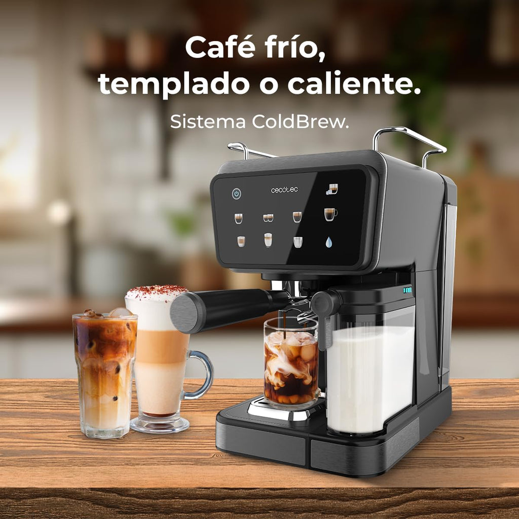 Cafetières Express Semi-automatiques Power Espresso Touch ColdBrew Latte, 20 Bars, 1350W