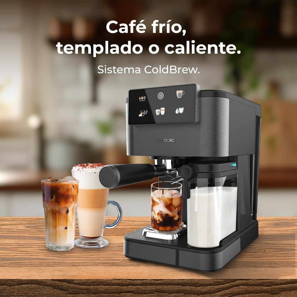 Cafetière Express Semi-automatique Power Espresso ColdBrew Latte Oscuro. 1350W, 20 Bars