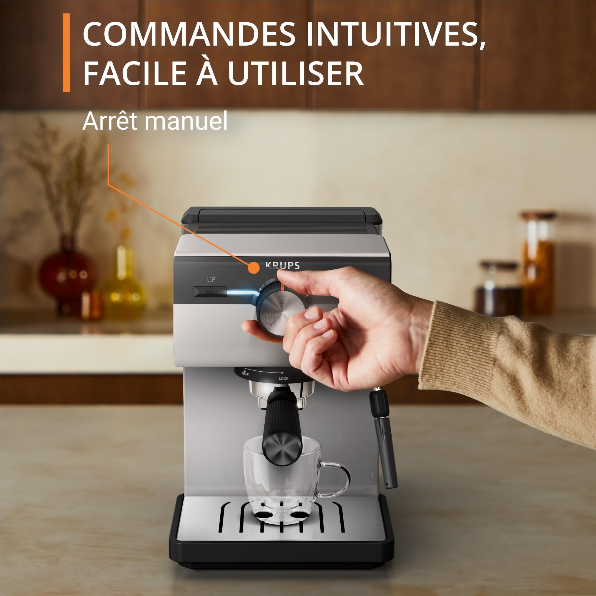 Machine espresso manuelle, Qualité Barista, Espresso et Cappuccinos, XP381B10